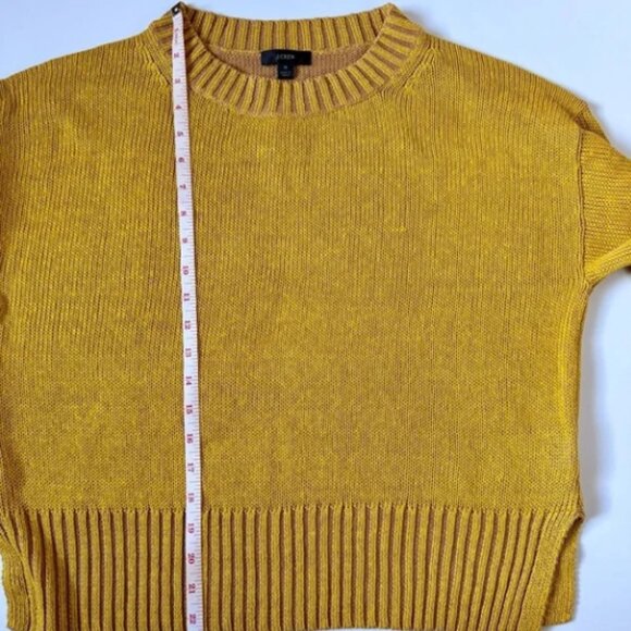 J.Crew Relaxed Linen-Cotton Blend Beach Knit Sweater, Medium, Yellow Mustard NWT - Picture 6 of 8